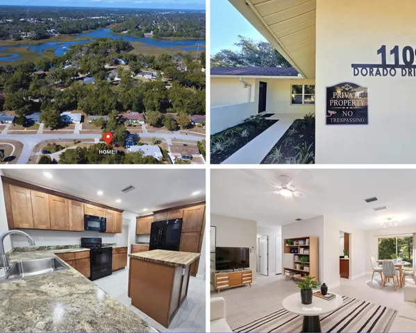 a view of a living room and kitchen