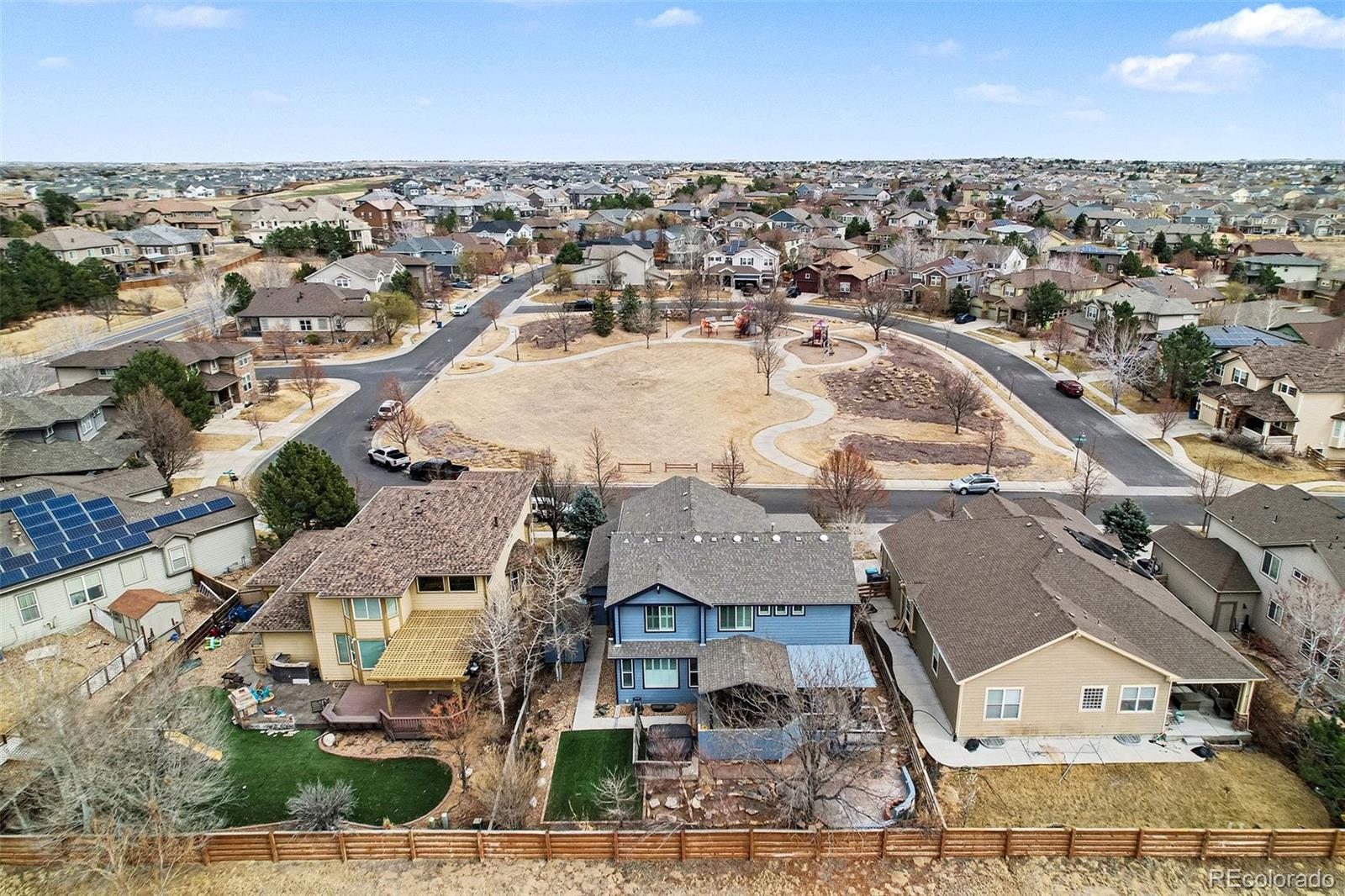 10871 Chambers Way Commerce City, CO 80022 - Photo 46 of 50 an aerial view of residential houses with outdoor space