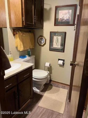 a bathroom with a toilet a sink and a mirror