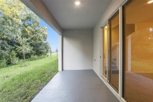 a view of a garden from a windows
