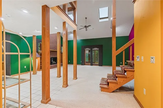 a view of living room kitchen