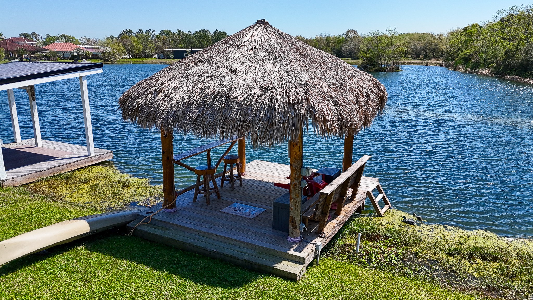 615 28th Street Dickinson, TX 77539 - Photo 30 of 34 a house view with a garden and outdoor seating space