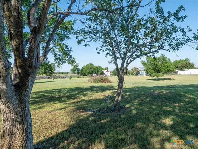 a view of outdoor space with trees all around