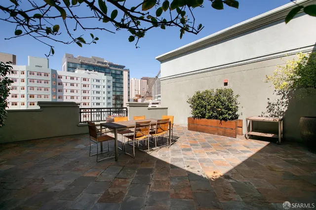 a outdoor space with furniture