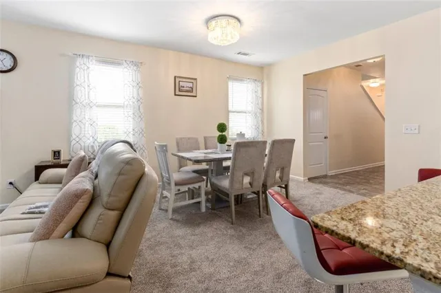 a living room with furniture