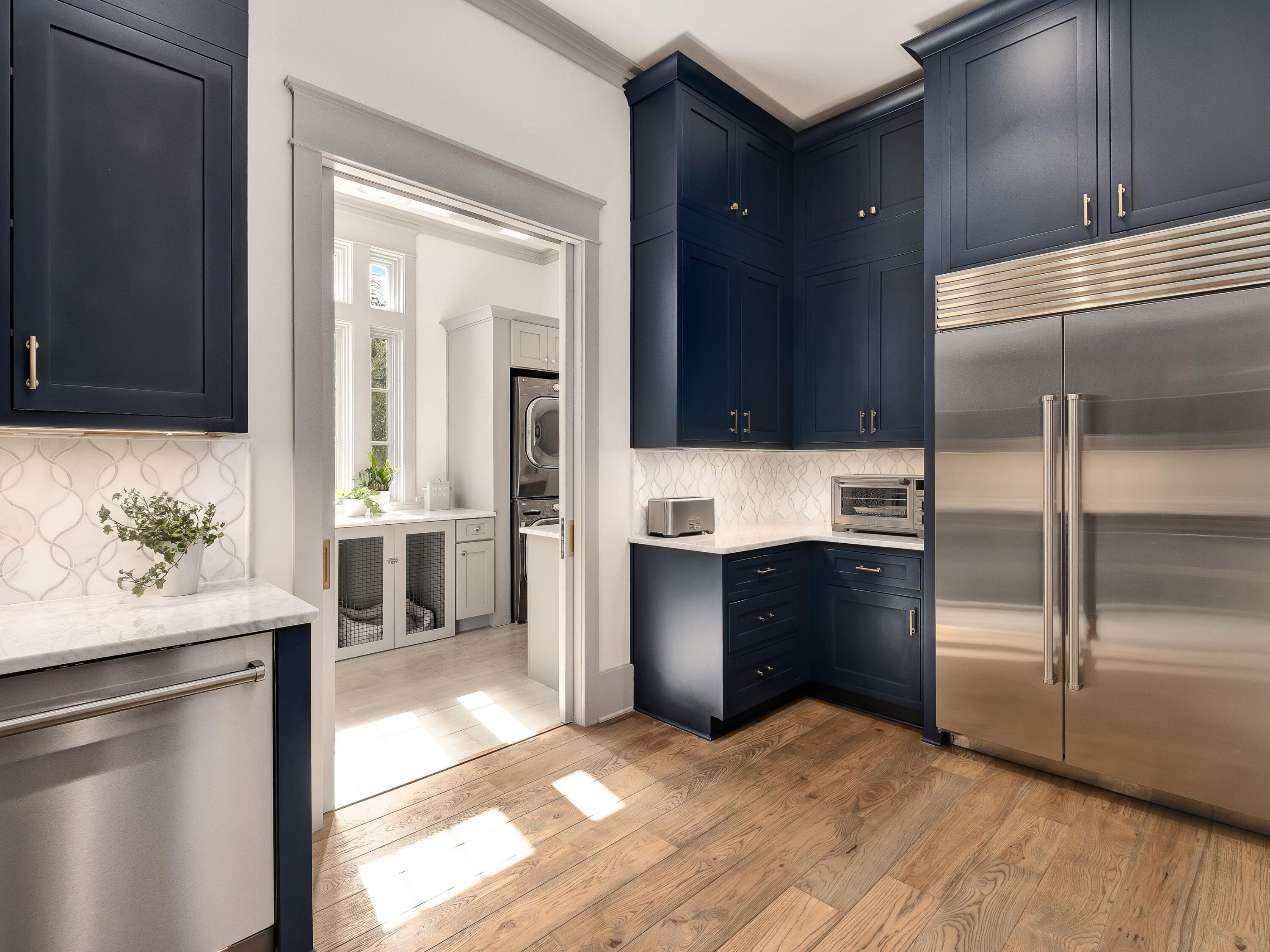179 Brenda Ln Inlet Beach Inlet Beach, FL 32461 - Photo 12 of 63 a kitchen with kitchen island a counter top space cabinets and stainless steel appliances
