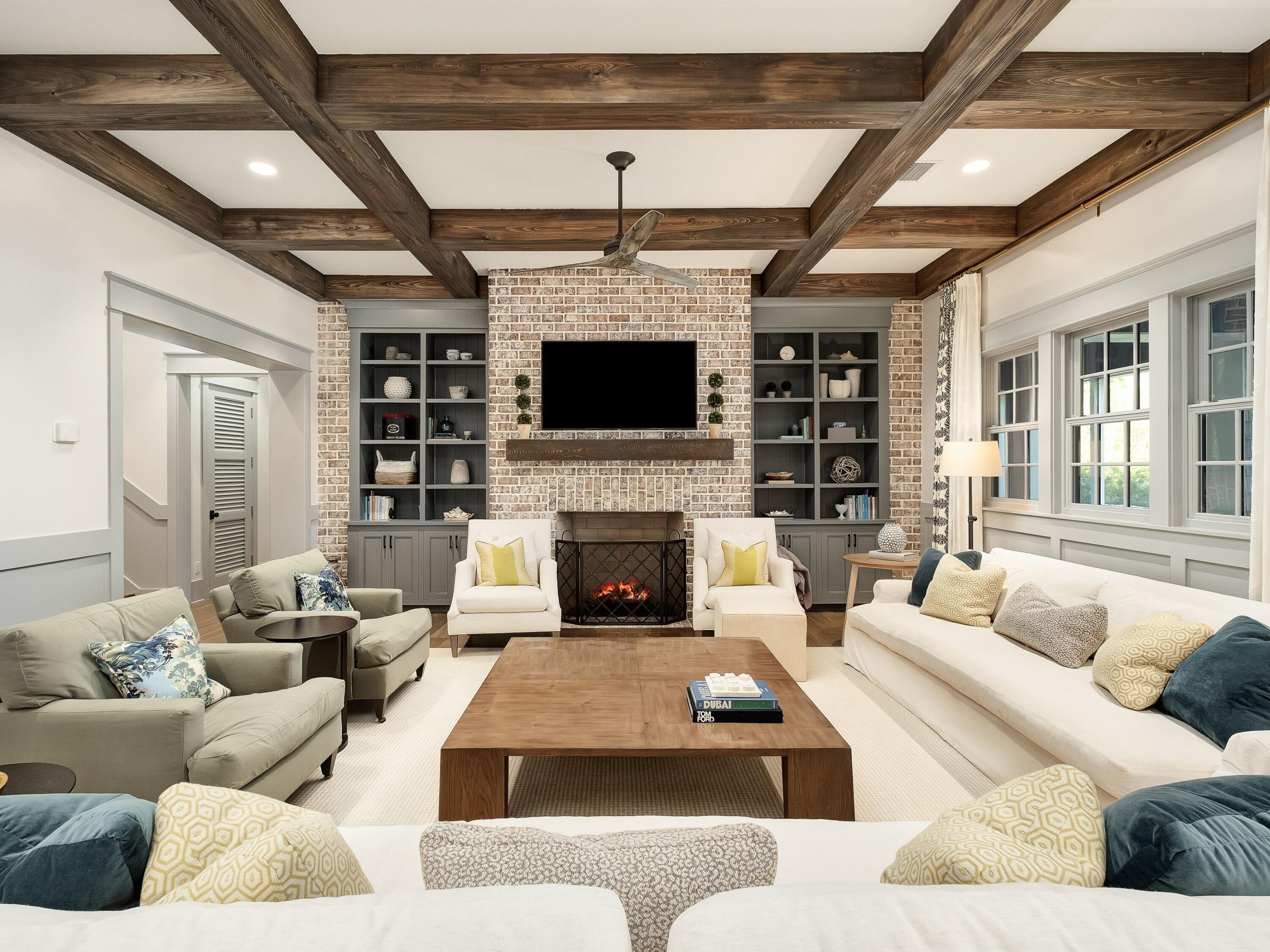 179 Brenda Ln Inlet Beach Inlet Beach, FL 32461 - Photo 14 of 63 a living room with furniture and a fireplace