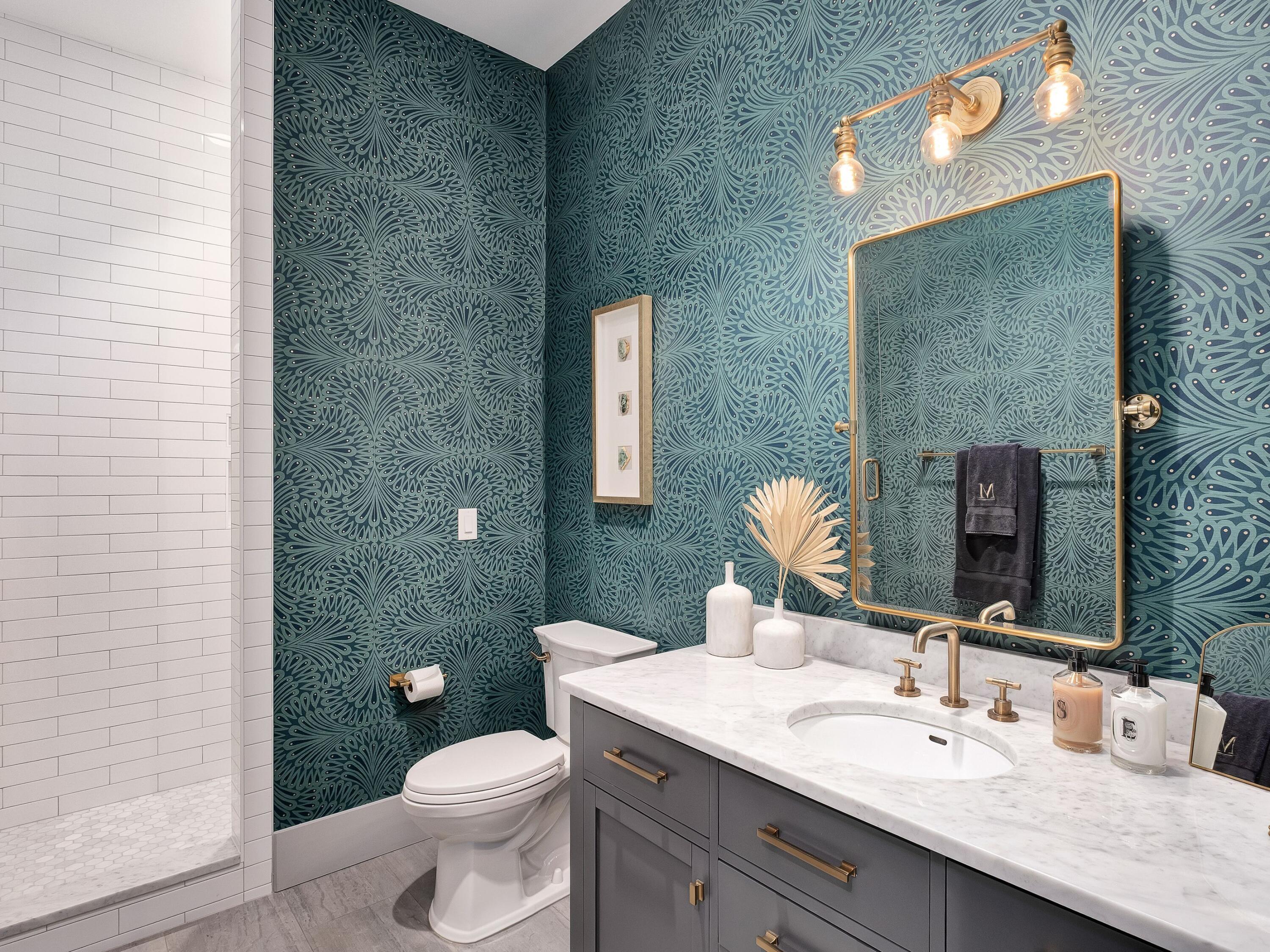 179 Brenda Ln Inlet Beach Inlet Beach, FL 32461 - Photo 20 of 63 a bathroom with a granite countertop toilet a sink and a mirror