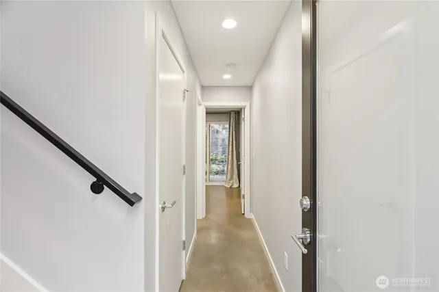 a view of hallway with stairs