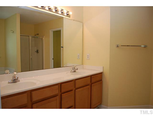 3117 Rendezvous Drive Raleigh, NC 27610 - Photo 12 of 22 a bathroom with a sink and a mirror