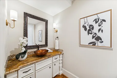 a view of small space with racks on the wall