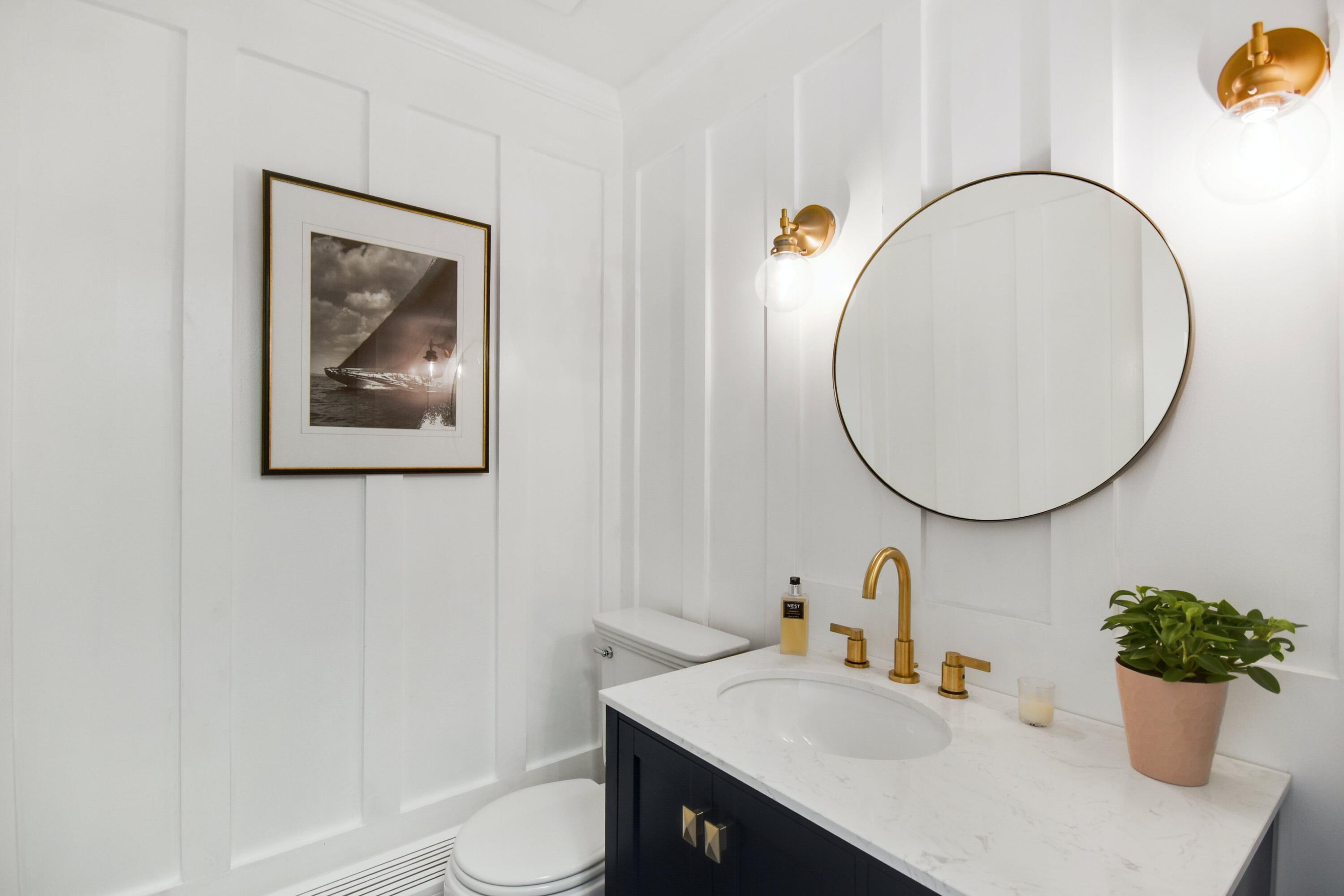181 Brushy Ridge Road New Canaan, CT 06840 - Photo 12 of 34 a bathroom with a sink mirror and toilet