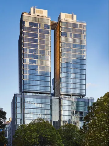 a view of a building with a garden