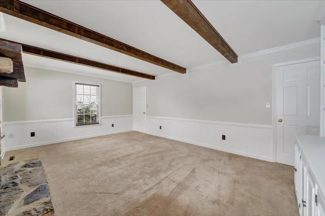 a view of a patio in backyard