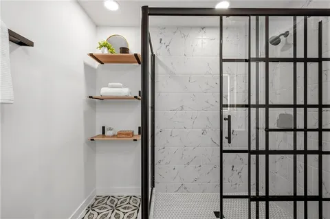 a bathroom with a shower