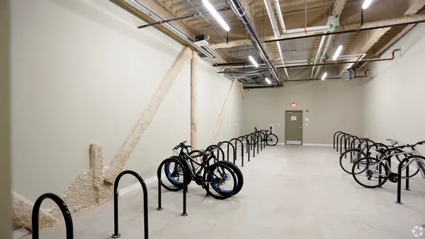 a view of an bike storage
