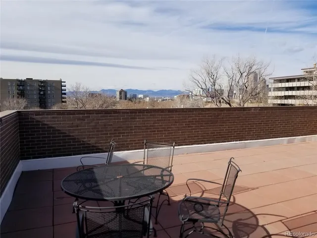 a view of terrace with city view
