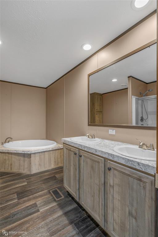 295 Cass Pvt Drive Gloster, LA 71030 - Photo 13 of 28 a bathroom with a double vanity sink and mirror