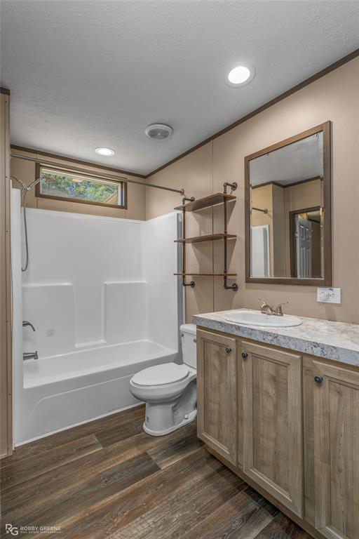 295 Cass Pvt Drive Gloster, LA 71030 - Photo 20 of 28 a bathroom with a granite countertop sink toilet a mirror and shower