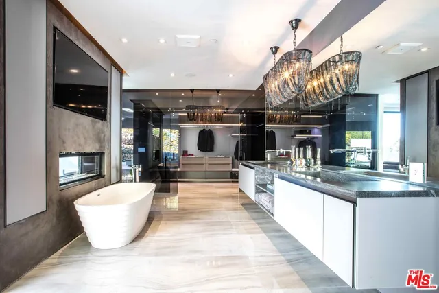 a room with lots of counter top space