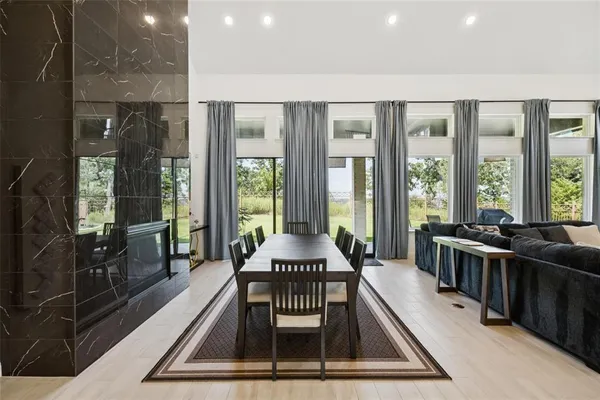 a living room with furniture