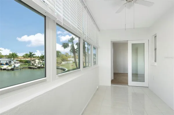 a view of a lake from a windows