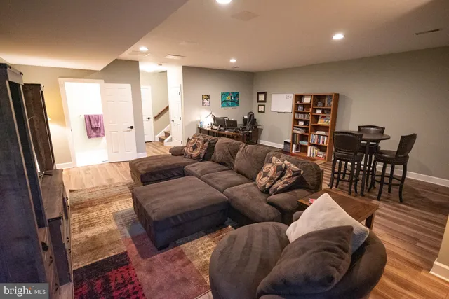 a view of a room with racks on the wall