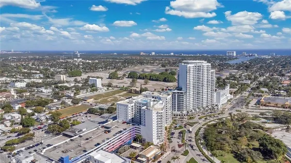 an aerial view of a city