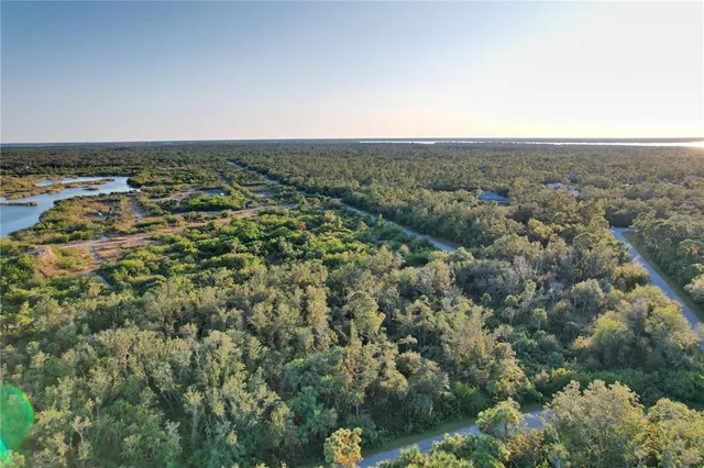 an aerial view of house with yard and mountain view in back