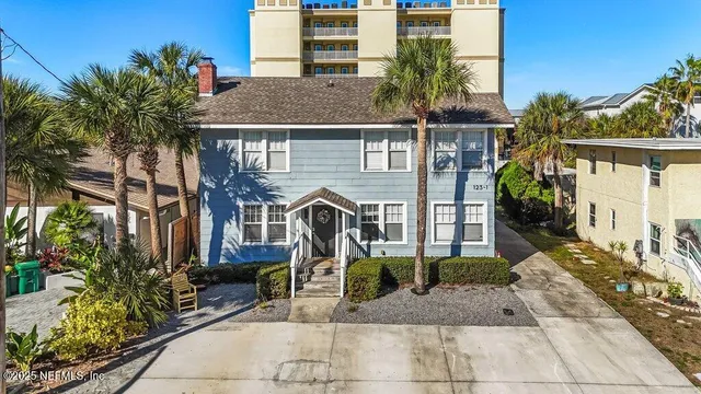 an aerial view of multiple house