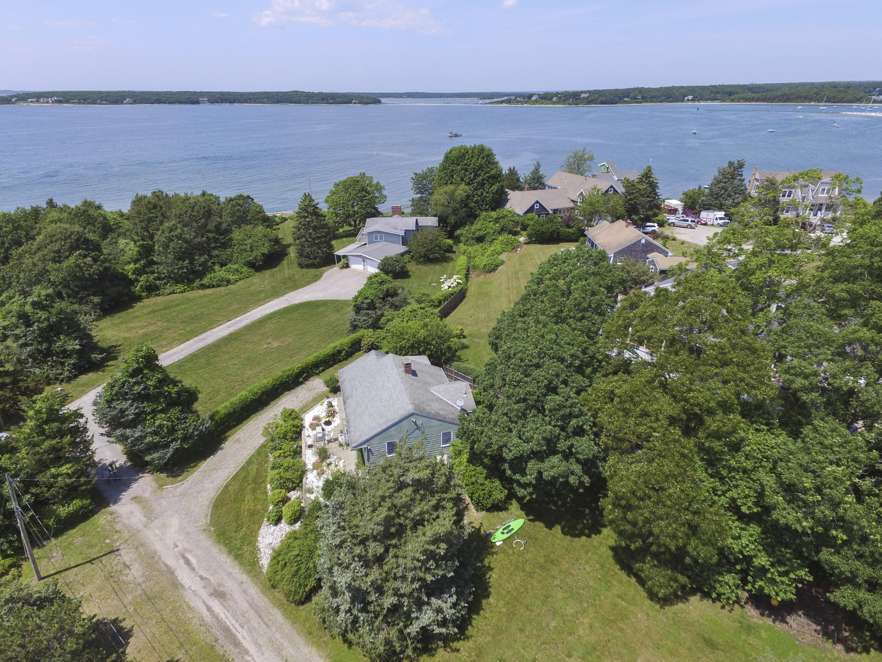 171 Bay Road North Falmouth, MA 02556 - Photo 22 of 24 an aerial view of a house with a lake view