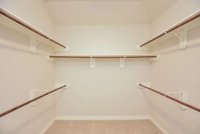 a view of small space with racks on the wall