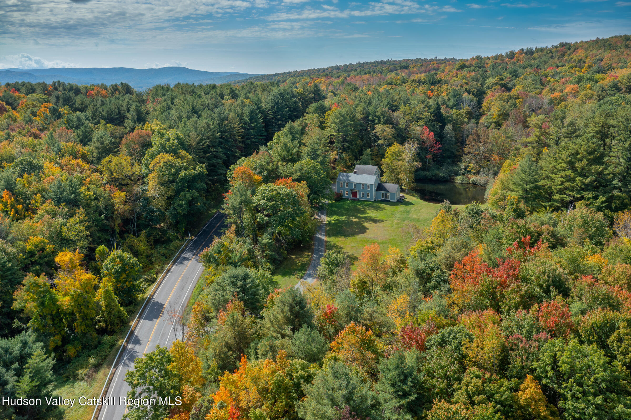 2205 County Rte 5 Canaan, NY 12029 - Photo 42 of 45 an aerial view of residential houses with outdoor space and trees