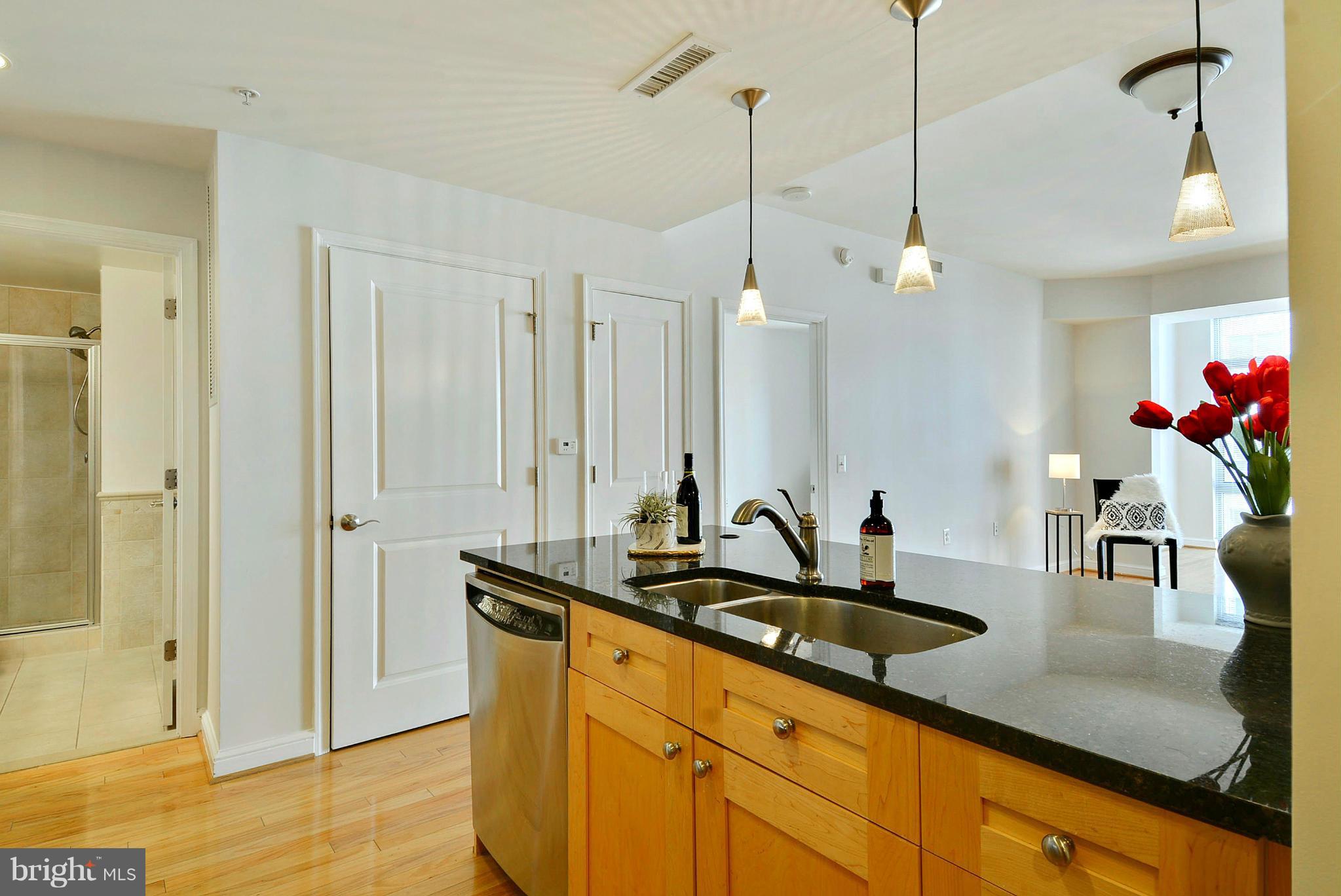 11990 Market Street, Unit 1204 Reston, VA 20190 - Photo 11 of 30 a kitchen with sink refrigerator and window