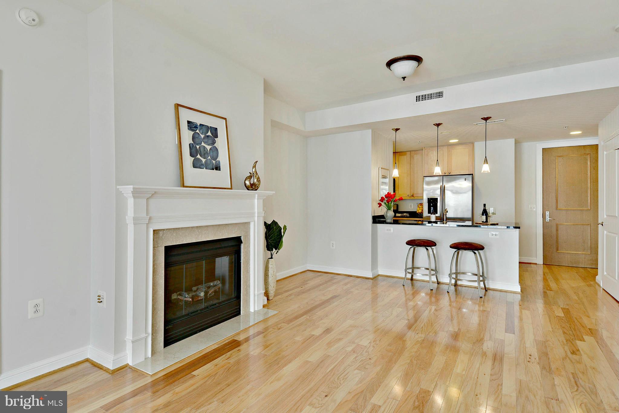 11990 Market Street, Unit 1204 Reston, VA 20190 - Photo 14 of 30 a living room with furniture and a fireplace