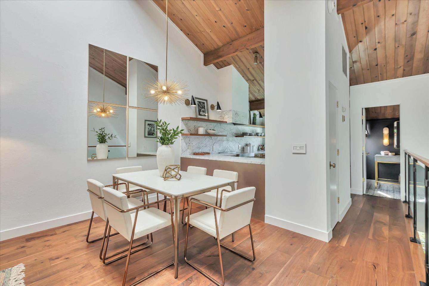 202 Central Avenue Mountain View, CA 94043 - Photo 11 of 39 a view of a dining room with furniture and wooden floor