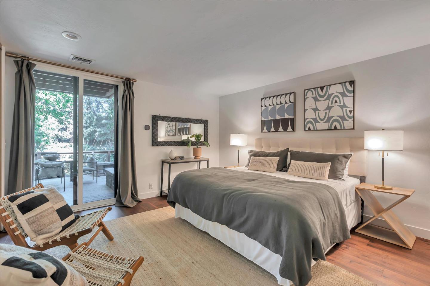 202 Central Avenue Mountain View, CA 94043 - Photo 17 of 39 a bedroom with a bed and glass door