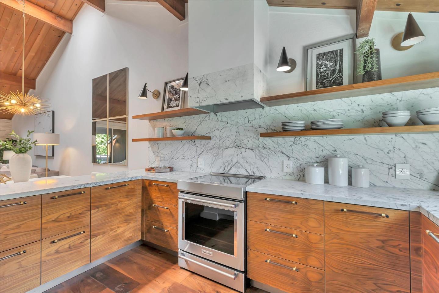 202 Central Avenue Mountain View, CA 94043 - Photo 6 of 39 a kitchen with stainless steel appliances granite countertop a sink stove and cabinets