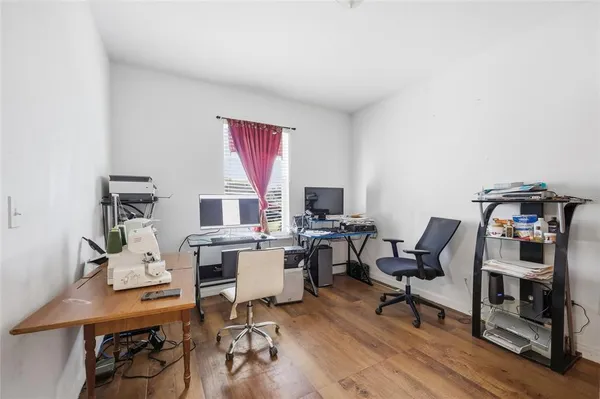 a workspace with furniture