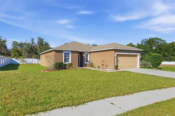 a view of a house with a backyard