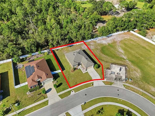 an aerial view of a house