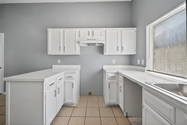 a kitchen with cabinets appliances and a sink