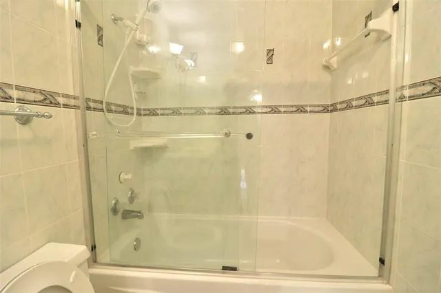 a bathroom with a shower