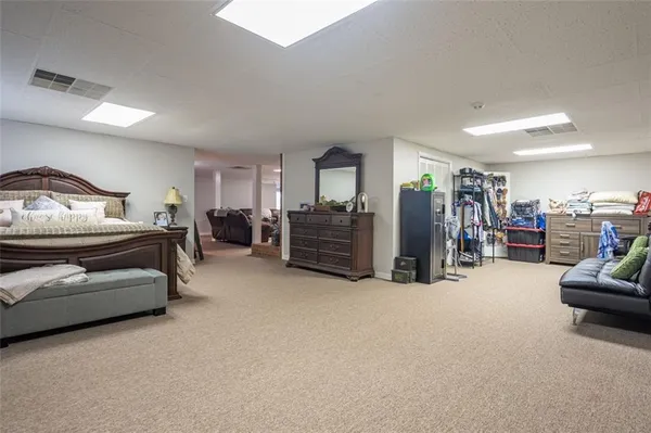 a living room with furniture and a couch