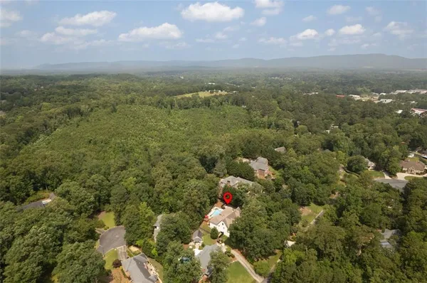 an aerial view of multiple house