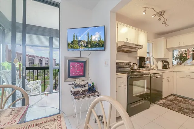 a view of a lake with a building in the background