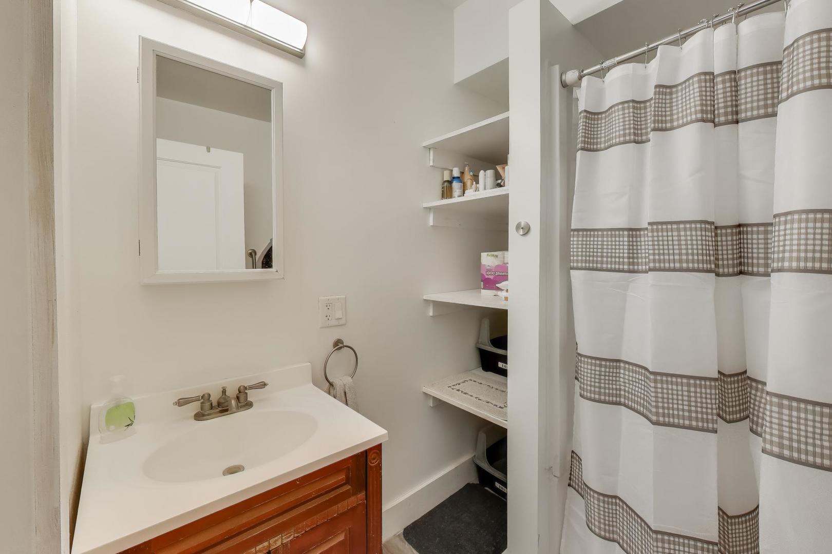 3248 South Paulina Street Chicago, IL 60608 - Photo 13 of 43 a bathroom with a sink and a mirror