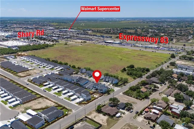 an aerial view of multiple house