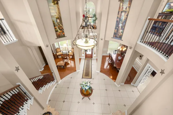 a view of living room with furniture and a window