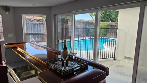 a living room with a couch and a table